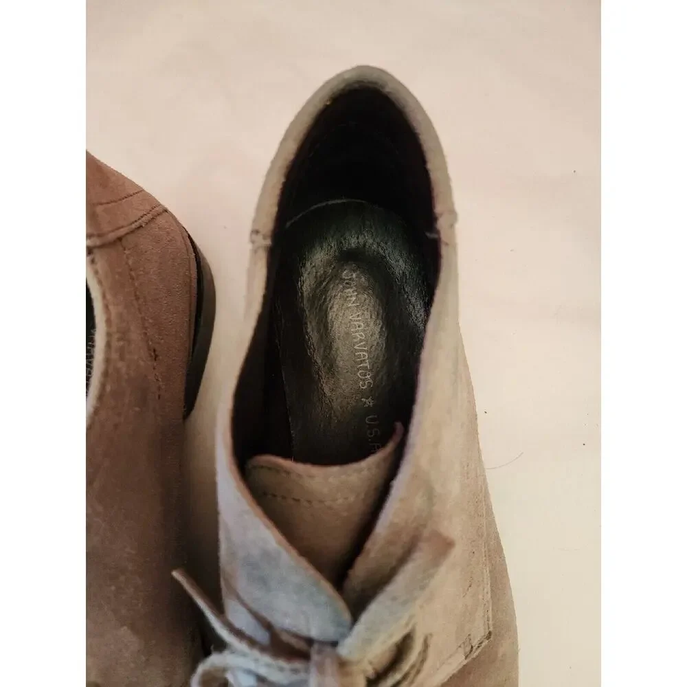 Men's John Varvatos USA Beige Leather Suede Lace Up Dress Ankle Chukka Boots 8 M